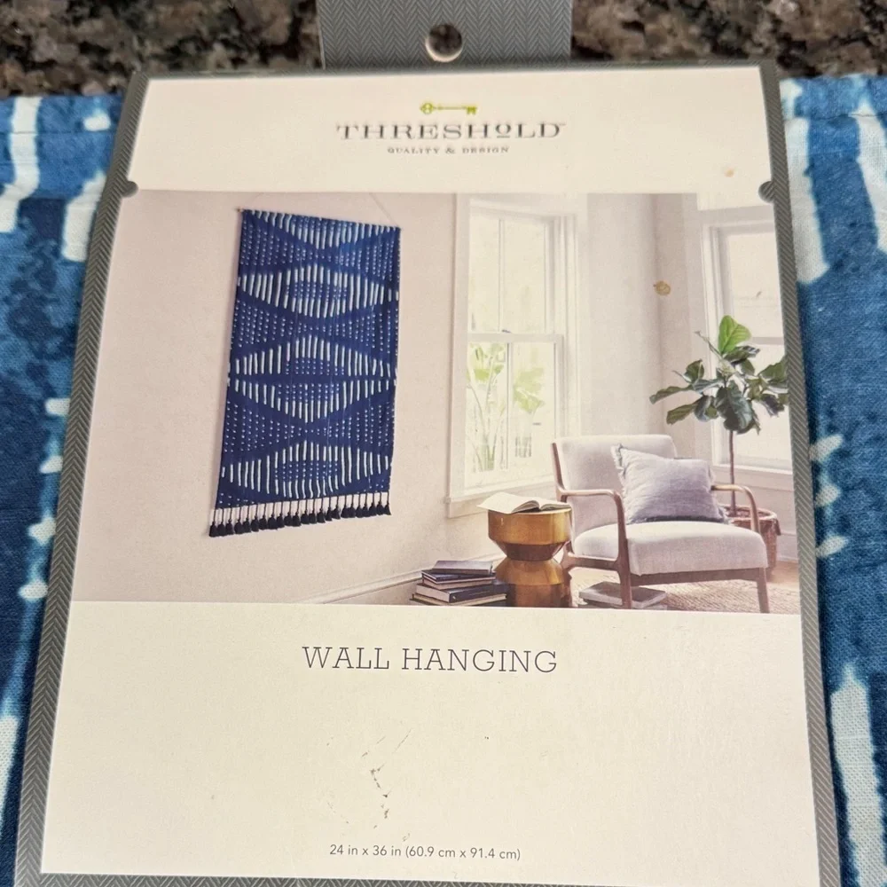 Threshold Navy and White Patterned Tapestry NWT